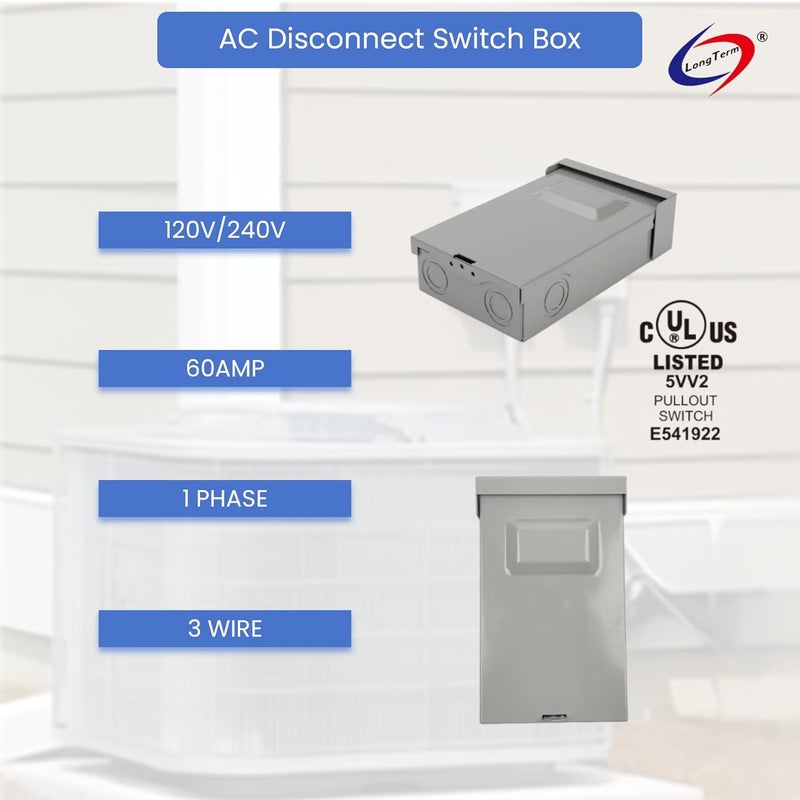 long term 240V 60A Pull Out Switch Box Non-Fused Disconnect Plastic Electronic Components Fused Disconnect Box - Image 4